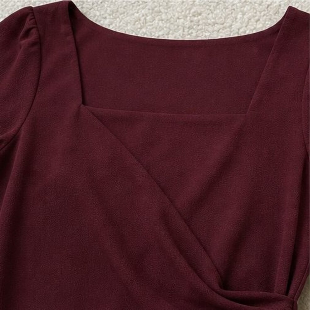 Burgundy Ruffle Blouse - Picture 4 of 6